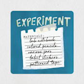 "Birthday Experiment" - Children's Birthday Party Stickers in Cobalt by Shiny Penny Studio - Front