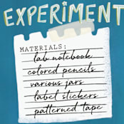 "Birthday Experiment" - Children's Birthday Party Stickers in Cobalt by Shiny Penny Studio - In Use