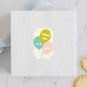 "Happy Elephant" - Children's Birthday Party Stickers in Pebble by Vera Lim - Front