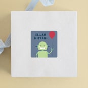 "robots" - Children's Birthday Party Stickers in Confetti by peetie design - Front