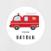 "Fired Up!" - Children's Birthday Party Stickers in Cherry by Oma N. Ramkhelawan - In Use