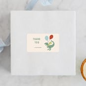 "Dino Party" - Children's Birthday Party Stickers in Sand by Teju Reval - Front