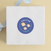 "Sea Party" - Children's Birthday Party Stickers in Ocean by Sabrin Deirani - Front