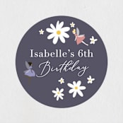 "Fairies" - Children's Birthday Party Stickers in Rose by Hudson meet Rose - In Use