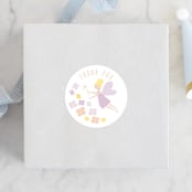 "fairy garden" - Children's Birthday Party Stickers in Peach by Angela Thompson - Front