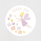 "fairy garden" - Children's Birthday Party Stickers in Peach by Angela Thompson - In Use