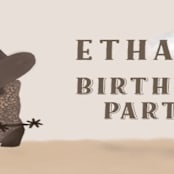 "cowboy party" - Children's Birthday Party Stickers in Sand by Jelena Vuletic - In Use