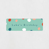 "That First Cake" - Children's Birthday Party Stickers in Citrus by Christie Garcia - In Use