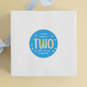 "Two Do" - Children's Birthday Party Stickers in Pool by Jenna Holcomb - Front