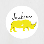 "modern safari party" - Children's Birthday Party Stickers in Sun by Phrosné Barwood - In Use