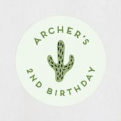 "Let's Fiesta" - Children's Birthday Party Stickers in Sage by Jen Banks - Front