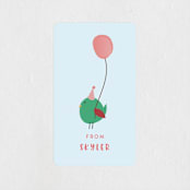 "Party Hippo" - Children's Birthday Party Stickers in Coral by Kanika Mathur - Front