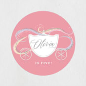 "Shimmering Princess" - Children's Birthday Party Stickers in Candy by Rebecca Durflinger - Front