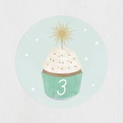 "Sparkler" - Children's Birthday Party Stickers in Spearmint by Lorent and Leif - Front