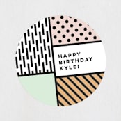 "Cartoon B-day" - Children's Birthday Party Stickers in Creamsicle by Avie Designs - Front