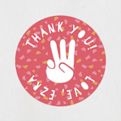 "i'm this many" - Children's Birthday Party Stickers in Coral by Kelly Kirkbride - Front