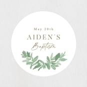 "Botanically" - Children's Birthday Party Stickers in Mint by Everett Paper Goods - In Use