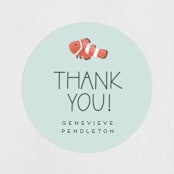 "Treasures of the Sea" - Children's Birthday Party Stickers in Aquamarine by Grae - In Use