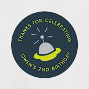 "Two the moon" - Children's Birthday Party Stickers in Midnight by Annie Holmquist - Front