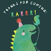 "Dinosaur Balloon" - Children's Birthday Party Stickers in Teal by Lori Wemple - In Use