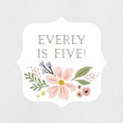 "Floral Crown" - Children's Birthday Party Stickers in Rose by Karidy Walker - Front