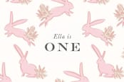 "Some Bunny" - Children's Birthday Party Stickers in Peony by Julie Murray - In Use