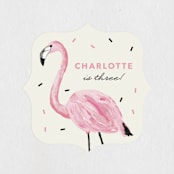 "flamingo sprinkles" - Children's Birthday Party Stickers in Crepe by Cass Loh - Front
