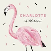 "flamingo sprinkles" - Children's Birthday Party Stickers in Crepe by Cass Loh - In Use