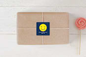 "Emoji Party" - Children's Birthday Party Stickers in Navy by Baumbirdy - Front