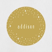 "pixie" - Children's Birthday Party Stickers in Gold by Angela Garrick - Front