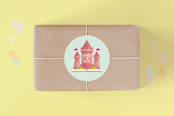 "Storybook" - Children's Birthday Party Stickers in Bubblegum by Erica Krystek - Front