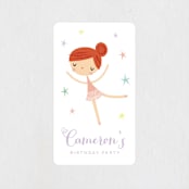 "Tiny Dancer" - Children's Birthday Party Stickers in Ginger by Shannon Hays - Front