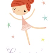 "Tiny Dancer" - Children's Birthday Party Stickers in Ginger by Shannon Hays - In Use