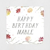 "Watercolor Leaf Frame" - Children's Birthday Party Stickers in Burnt Sienna by Jackie Crawford - Front