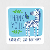 "Bright Jungle" - Children's Birthday Party Stickers in Navy by Kristen Cavallo - Front