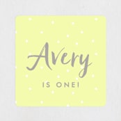 "Little Sunshine" - Children's Birthday Party Stickers in Daffodil by Karidy Walker - Front