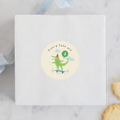 "Let's ride" - Children's Birthday Party Stickers in Crepe by Jennifer Wick - Front