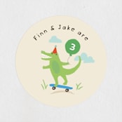 "Let's ride" - Children's Birthday Party Stickers in Crepe by Jennifer Wick - In Use
