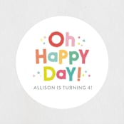 "Happy Day" - Children's Birthday Party Stickers in Dandelion by Itsy Belle Studio - Front
