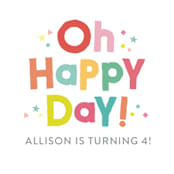 "Happy Day" - Children's Birthday Party Stickers in Dandelion by Itsy Belle Studio - In Use