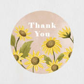 "Sunflower Party" - Children's Birthday Party Stickers in Blush by Pati Cascino - Front