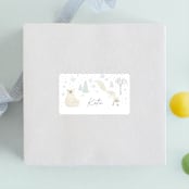 "Arctic friends" - Children's Birthday Party Stickers in Seafoam by Jennifer Wick - Front