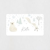 "Arctic friends" - Children's Birthday Party Stickers in Seafoam by Jennifer Wick - In Use