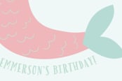 "Sweet Mermaid" - Children's Birthday Party Stickers in Coral by Angela Thompson - In Use