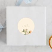 "Tulip Topper" - Children's Birthday Party Stickers in Peaches by Grace Kreinbrink - Front
