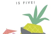 "Party like a pineapple" - Children's Birthday Party Stickers in Blue Hawaiian by Karidy Walker - In Use
