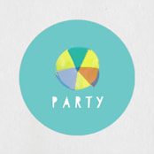 "Animal Pool Party" - Children's Birthday Party Stickers in Wave by Lori Wemple - Front