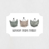 "Three Little Kittens" - Children's Birthday Party Stickers in Blush by Olivia Raufman - Front