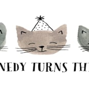 "Three Little Kittens" - Children's Birthday Party Stickers in Blush by Olivia Raufman - In Use