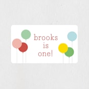 "Balloon Bunch" - Children's Birthday Party Stickers in Strawberry by Sara Hicks Malone - Front